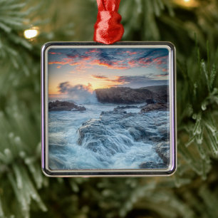 Coastline   Carmel California Metal Ornament