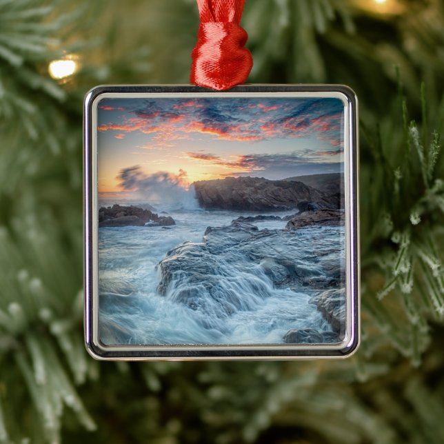 Coastline | Carmel California Metal Ornament (Tree)