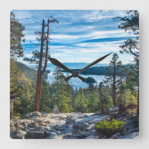 Coastline Emerald Bay, Lake Tahoe, California Square Wall Clock