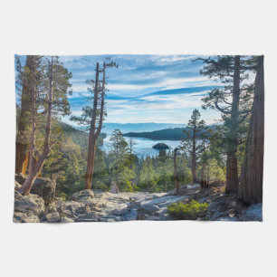 Coastline Emerald Bay, Lake Tahoe, California Tea Towel