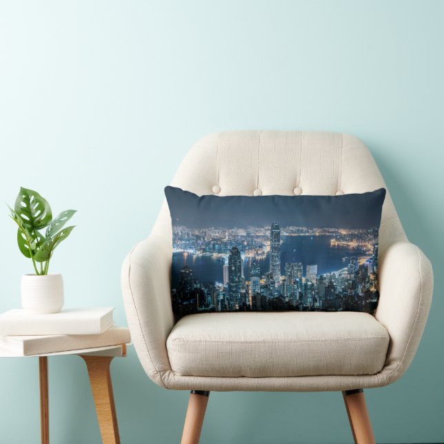Coastline | Hong Kong Island, Asia Lumbar Cushion (Chair)