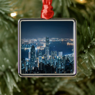 Coastline Hong Kong Island, Asia Metal Ornament