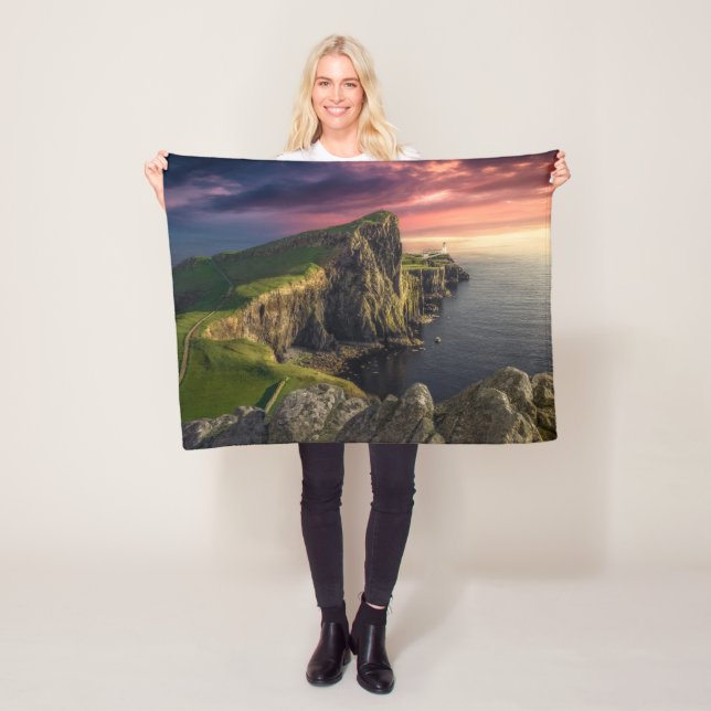 Coastline | Isle of Skye, Scotland Fleece Blanket (In Situ)