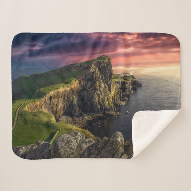 Coastline | Isle of Skye, Scotland Sherpa Blanket (Front (Horizontal))