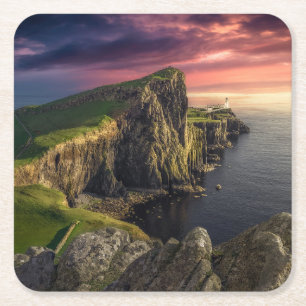 Coastline Isle of Skye, Scotland Square Paper Coaster