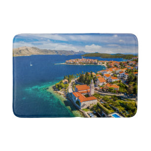 Coastline Korcula Town, Korcula Island, Croatia Bath Mat