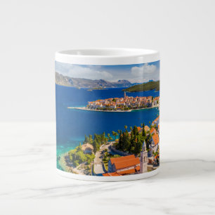 Coastline Korcula Town, Korcula Island, Croatia Large Coffee Mug