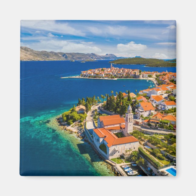 Coastline | Korcula Town, Korcula Island, Croatia Magnet (Front)