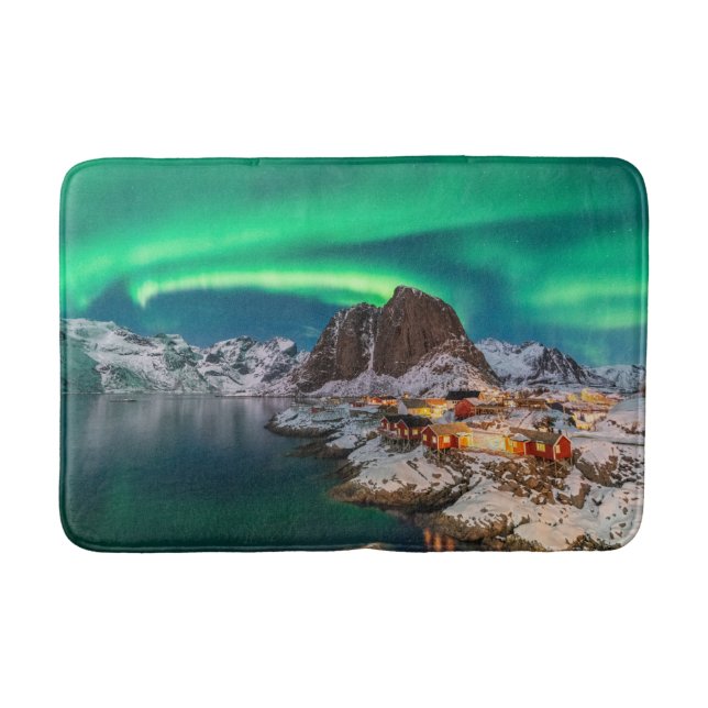 Coastline | Lofoten Islands, Hamnoy, Norway Bath Mat (Front)