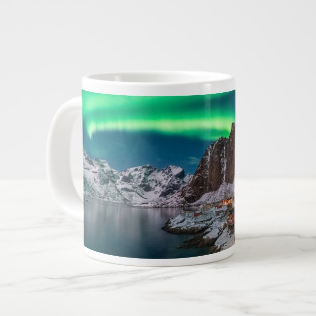 Coastline | Lofoten Islands, Hamnoy, Norway Large Coffee Mug (Front Left)
