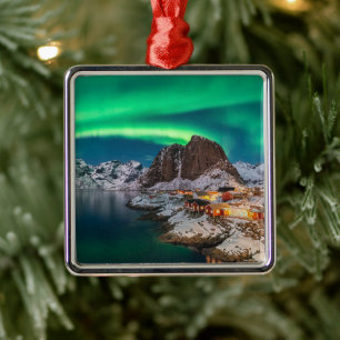 Coastline Lofoten Islands, Hamnoy, Norway Metal Ornament