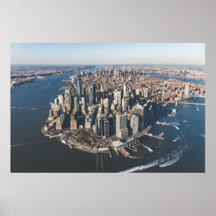Coastline Manhattan, New York City Poster
