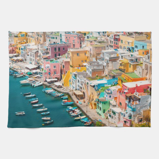 Coastline | Naples Italy Tea Towel (Horizontal)