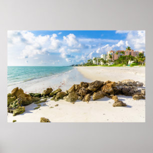 Coastline Naples Pier, Southwest Florida Poster