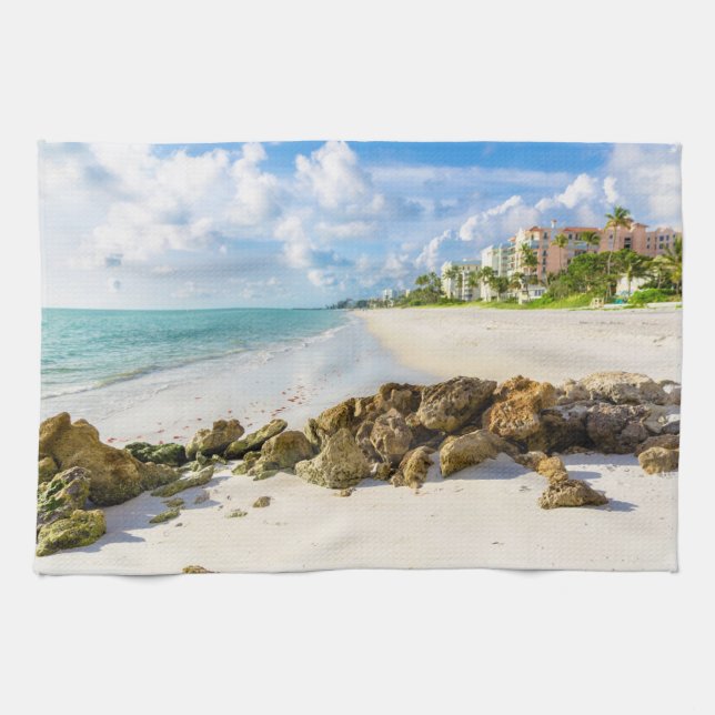 Coastline | Naples Pier, Southwest Florida Tea Towel (Horizontal)