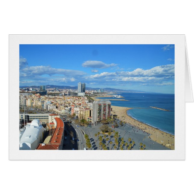 Coastline of Barcelona card (Front Horizontal)