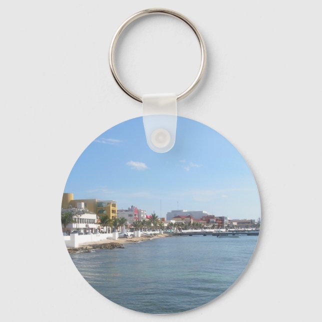 Coastline of Cozumel Keychain (Front)