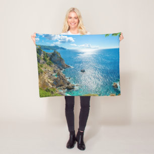 Coastline Palaiokastritsa, Corfu, Greece Fleece Blanket