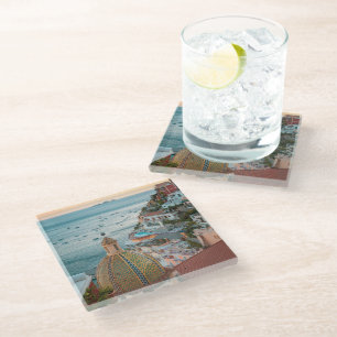 Coastline Positano, Amalfi Coast, Italy Glass Coaster
