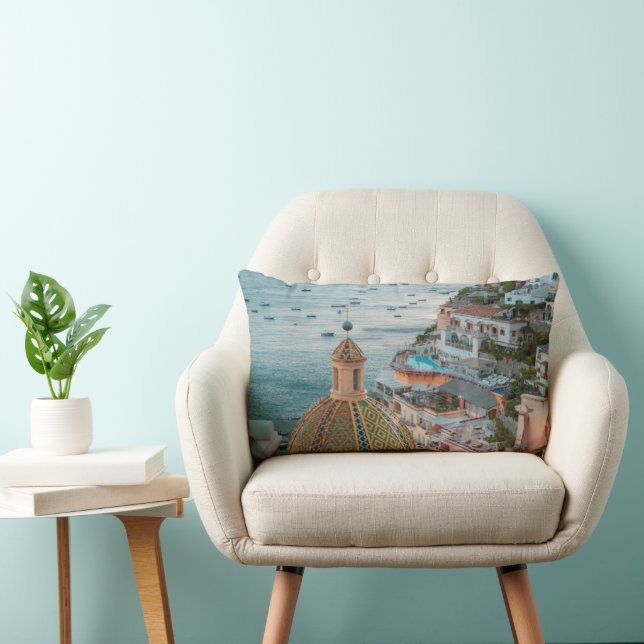 Coastline | Positano, Amalfi Coast, Italy Lumbar Cushion (Chair)