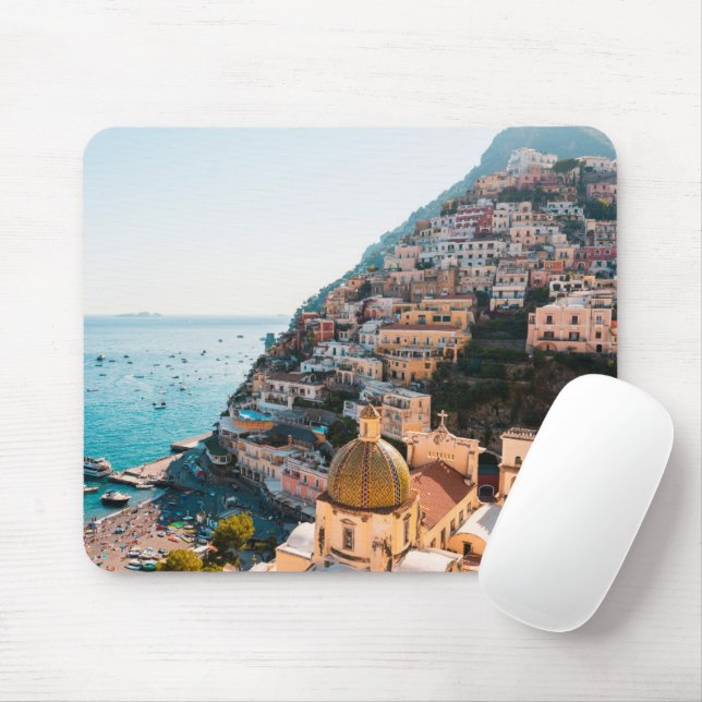 Coastline | Positano Italy, Cliffside Village Mouse Pad (With Mouse)