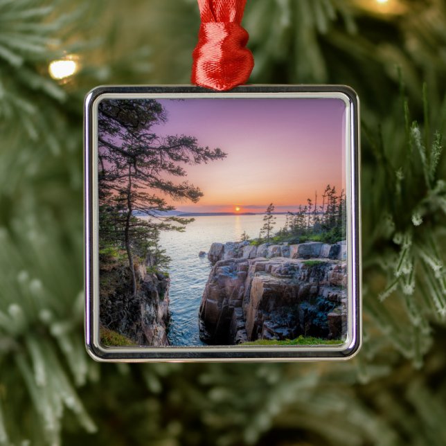 Coastline | Ravens Nest Acadia National Park Maine Metal Ornament (Tree)