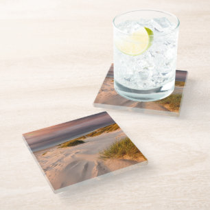 Coastline Saltum Beach, Denmark Glass Coaster