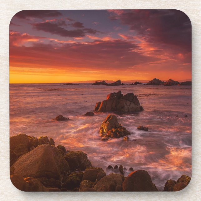Coastline | Sunset Pacific Grove Carmel California Coaster (Front)