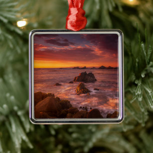 Coastline   Sunset Pacific Grove Carmel California Metal Ornament