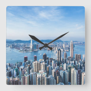Coastline   Tsim Sha Tsu, Hong Kong Island, Asia Square Wall Clock