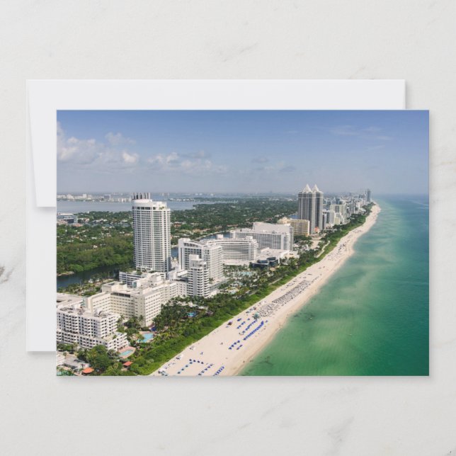 Coastline | Urban Beach, Miami, Florida Thank You Card (Front)