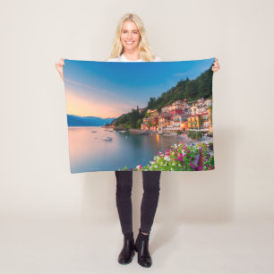 Coastline Varenna, Lombardy, Italy Fleece Blanket
