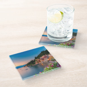 Coastline Varenna, Lombardy, Italy Glass Coaster