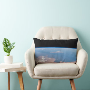 Coasts Of Tunisia And Libya And Island Of Sicily Lumbar Cushion