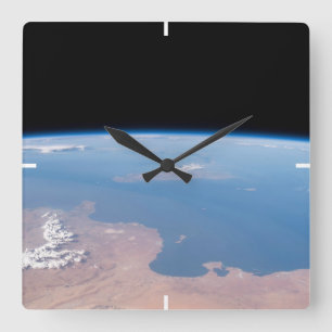 Coasts Of Tunisia And Libya And Island Of Sicily Square Wall Clock