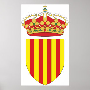 Coat Arms Cataluña Official Spain heraldry Symbol Poster