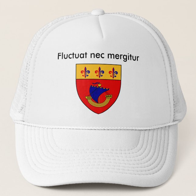 coat-arms-cleaned, Fluctuat nec mergitur Trucker Hat (Front)