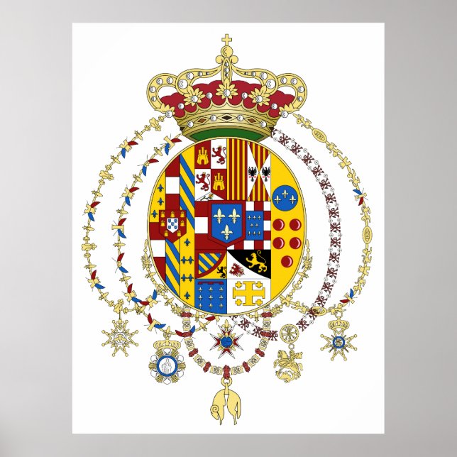 Coat  Arms Kingdom of Two Sicilies Official Italy Poster (Front)