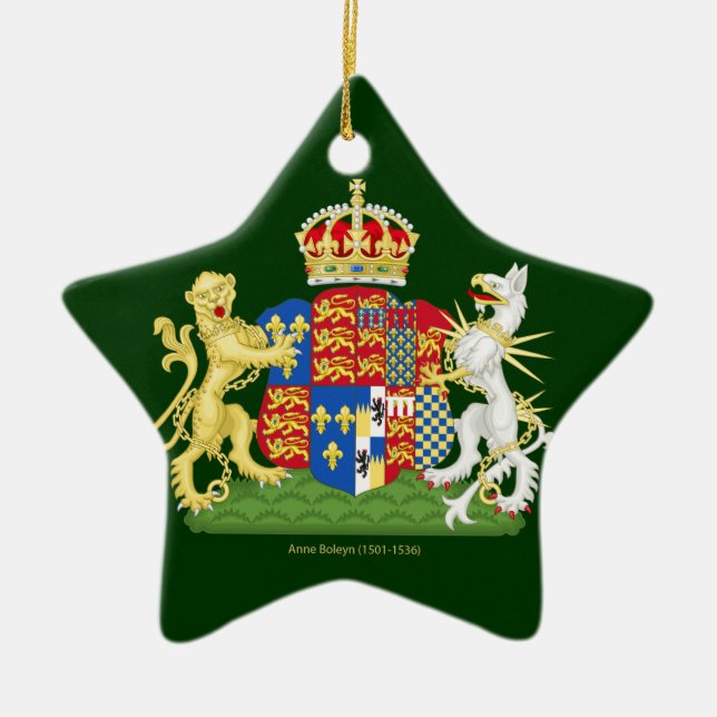 Coat of Arms Anne Boleyn Ceramic Ornament (Front)