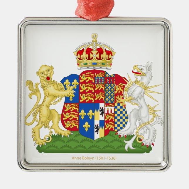 Coat of Arms Anne Boleyn Metal Tree Decoration (Front)