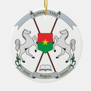 Coat of Arms Burkina Faso - Armoiries Burkina Faso Ceramic Ornament