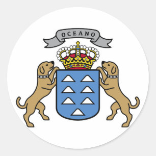 Coat of Arms Canary Islands Official Symbol Spain Classic Round Sticker