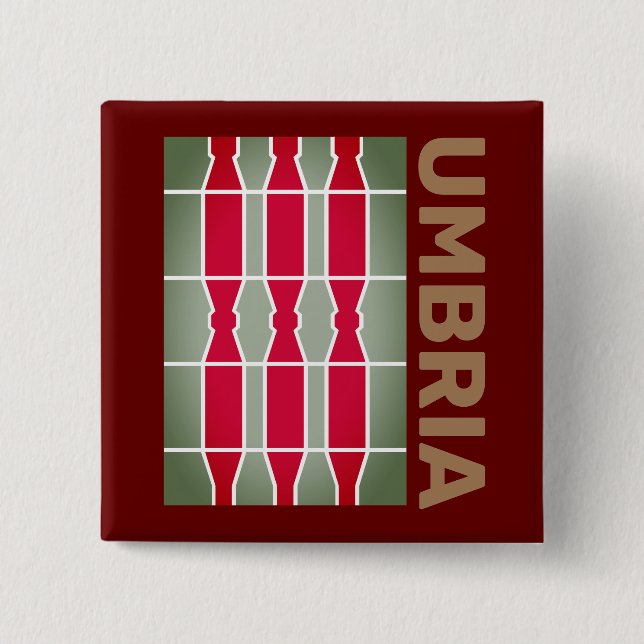 Coat of Arms/ flag of Umbria, Italy 15 Cm Square Badge (Front)