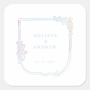 Coat of arms frame -  pastel square sticker