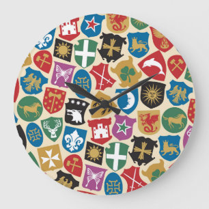 Coat of Arms: Heraldic Background. Large Clock