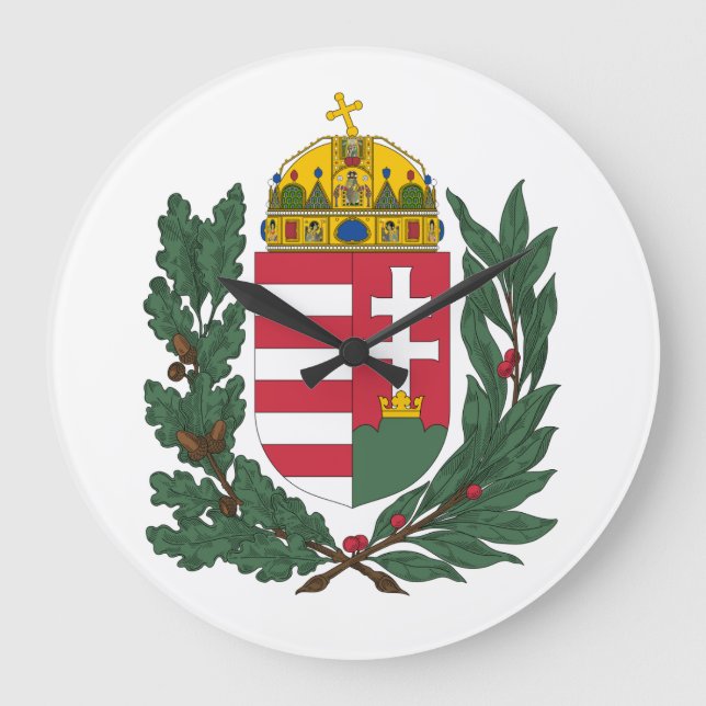 Coat of Arms Hungary Budapest Gifts Large Clock (Front)