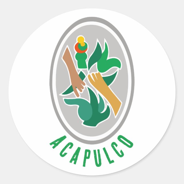 Coat of Arms of Acapulco, Mexico Classic Round Sticker (Front)