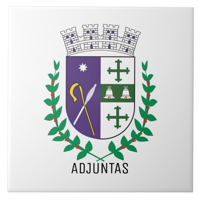Coat of Arms of Adjuntas, Puerto Rico Ceramic Tile (Front)