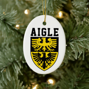 Coat of Arms of Aigle, Switzerland Ceramic Ornament