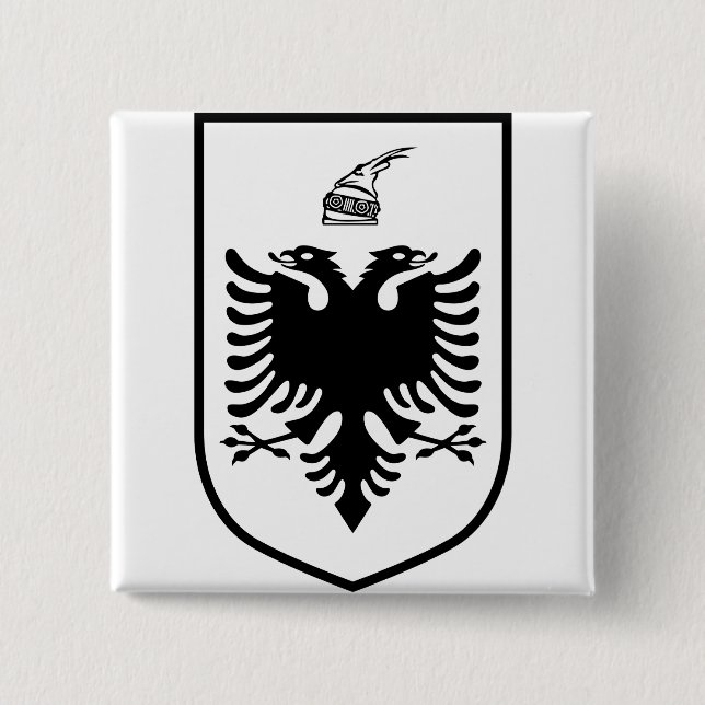 Coat of arms of Albania  15 Cm Square Badge (Front)